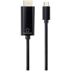 Renkforce USB-C 3.1 Stecker auf HDMI Stecker 3 m (3 m), Videokabel, Schwarz