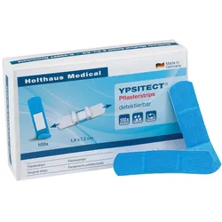 Holthaus Medical YPSITECT Pflasterstrips, detektierbar, elastisch - 1 Packung = 100 Stück, Maße: 1,9 x 7,2 cm 100 St
