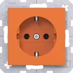 Hager Steckd. SCHUKO Steckkl. Ax/Cx orange gl