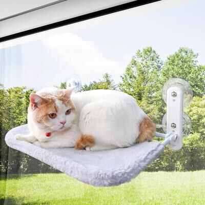 Multicon Wholesale Hub Cozy Cat Hammock For Cats And Kittens, Durable Hanging Bed, Space Saving Design, Easy Installation gray