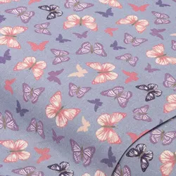 Baumwollstoff Schmetterlinge "Sina", lila-color