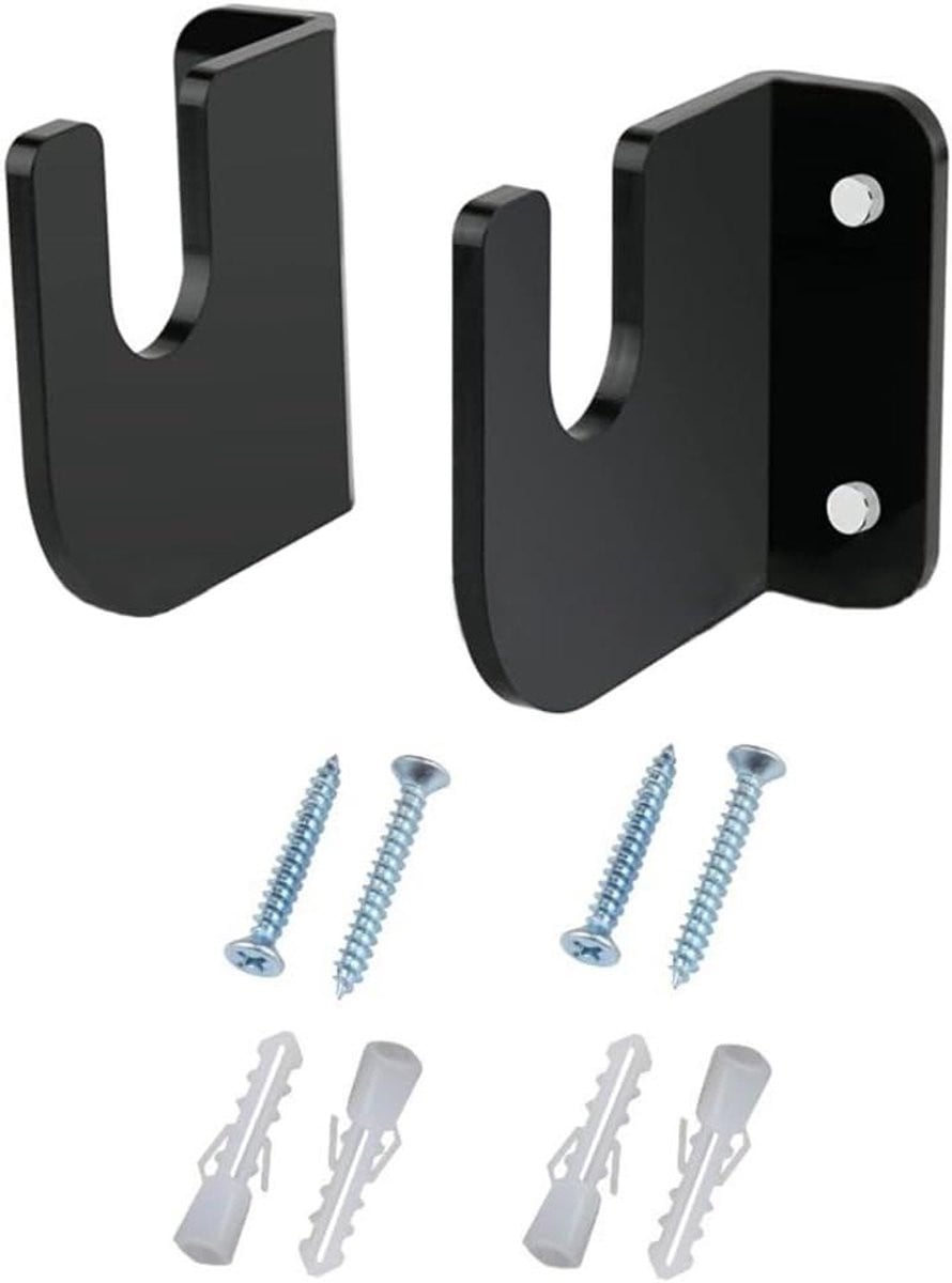 Skateboard Wandmontage Dek Hanger voor Skateboard Presentatie - Transparant Acryl - Zwart - 8.5 cm