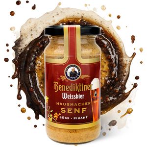 Altenburger Senf Benediktiner Weissbier Hausmacher Senf körnig, ohne Konservierungsstoffe, süß-pikant, im Glas, 200 ml