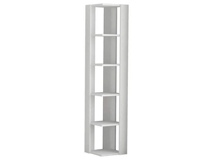 Livetastic Eckregal, Weiss, Holzwerkstoff, 5 Fächer, 34x161x34 cm, stehend, Wohnzimmer, Regal, Eckregale