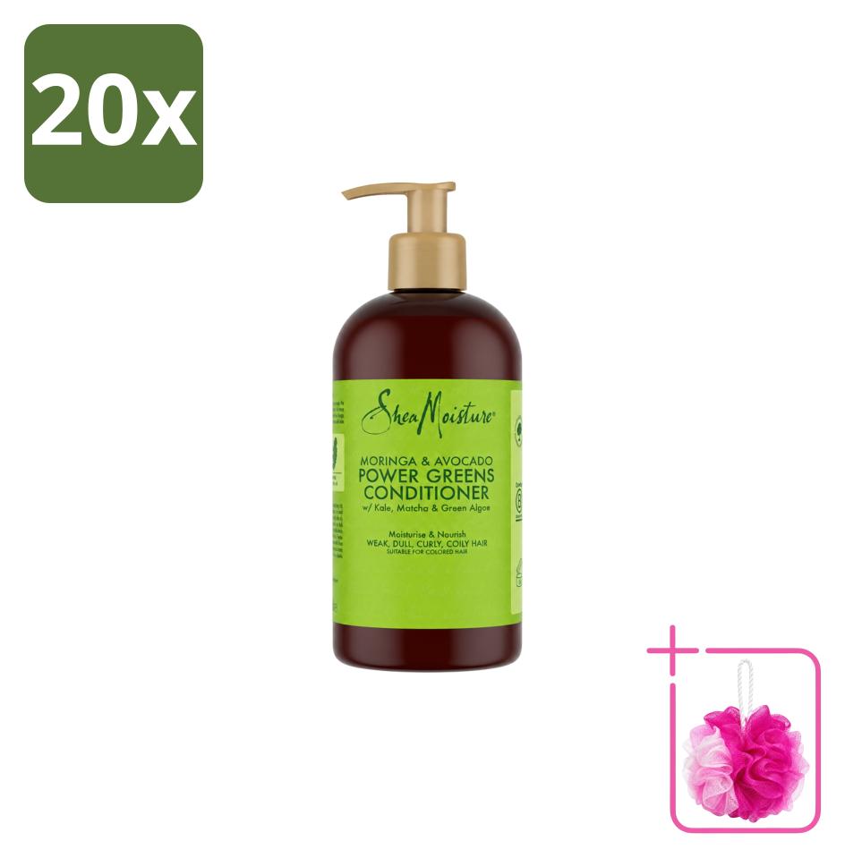 20 x Shea Moisture Moringa & Avocado Power Greens Conditioner - 384 ml - Sparpackung - 20 Stücke