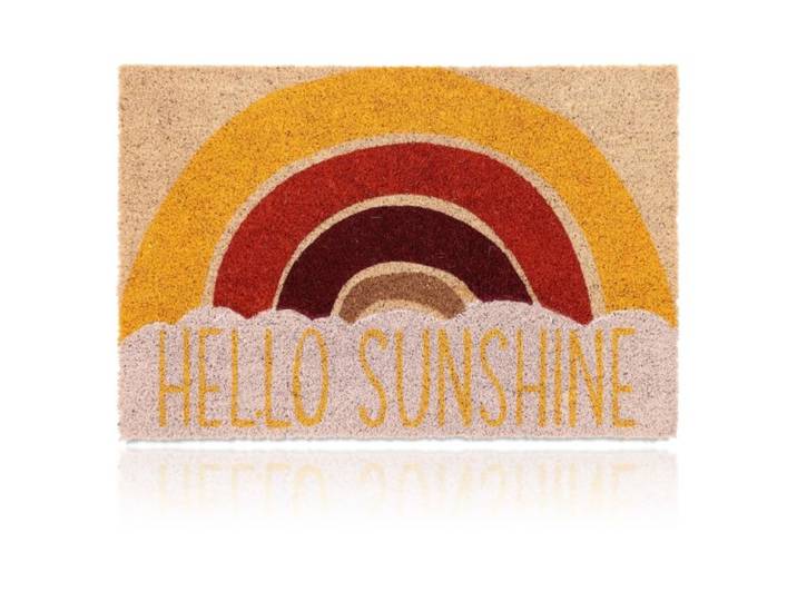 Relaxdays Kokos Fußmatte Hello Sunshine