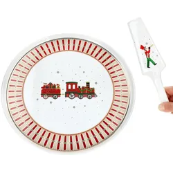 POLAR TRAIN Kuchenplatte mit Tortenheber aus Porzellan - R1112#EXPR