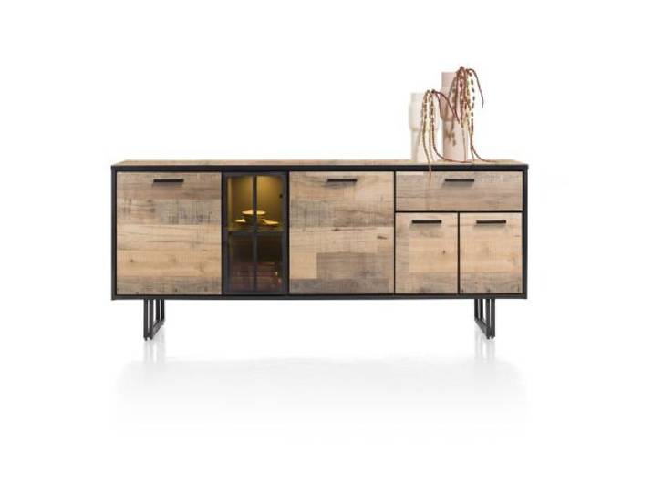 Henders & Hazel Avalon Sideboard mit LED 4 Türen+1 Lade+1 Glastür
