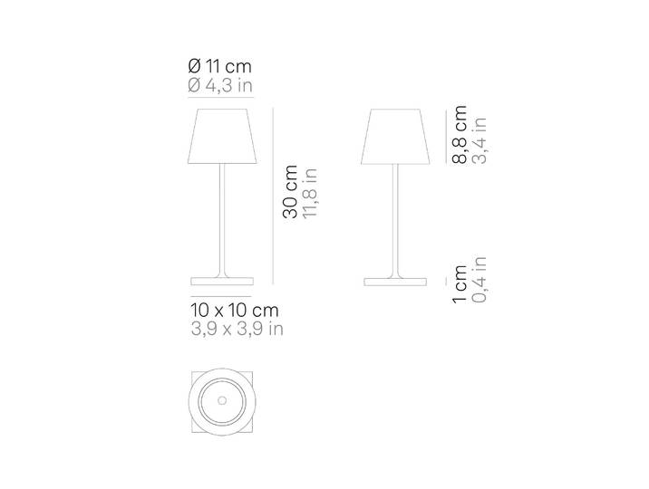 Zafferano Poldina mini Akkulampe innen kupfer mini, dimmbar, kupfer, für Wohn- / Esszimmer, Aluminium, Modern