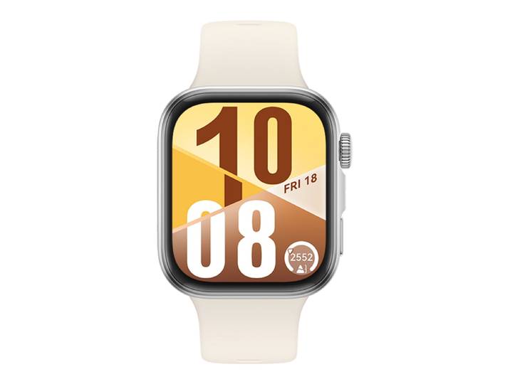 HUAWEI Watch Fit 4 met witte fluoroelastomeerband
