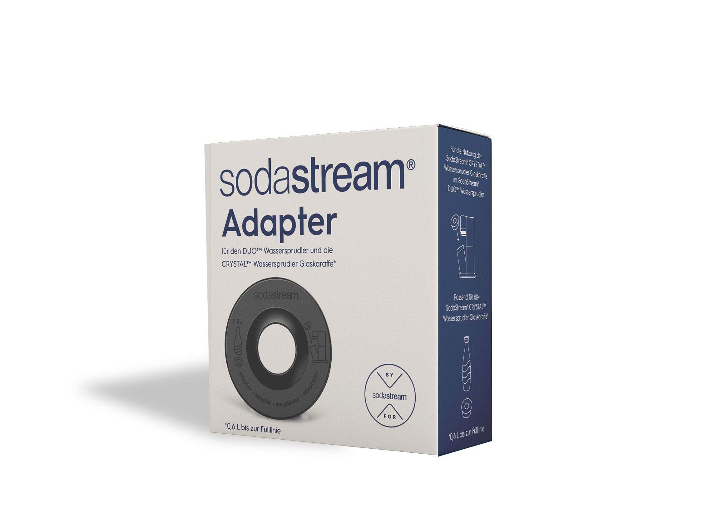 SodaStream 1064000490 Adapter für Crystal Glaskaraffe 0,7 l Kunststoff