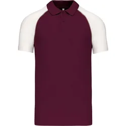 Kariban Unisex Baseball Piqué Polo K226 bordeaux/light grey/white L