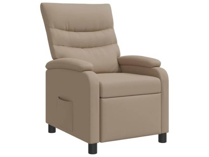 NLQMSU Sessel, Cappuccino, Kunstleder, verstellbare Rückenlehne Rückenlehne 115° bis 160°, Rahmen aus Metall und Holz, Sitzfläche aus Schaumstoff und Faser, Bezug aus Kunstleder