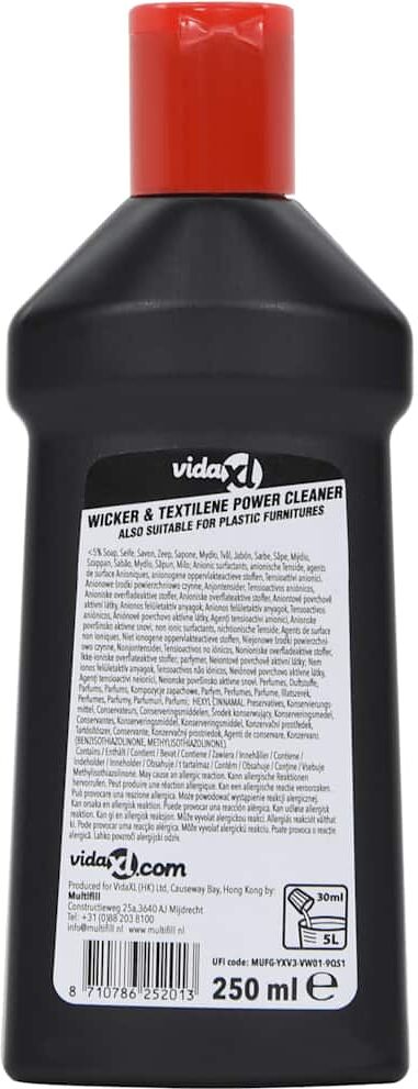 vidaXL Nettoyant de meubles d'extérieur pour rotin et textilène 250 ml