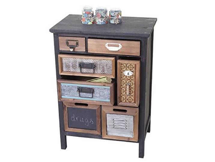 Mendler Apotheker-Schrank HWC-A43, Tanne Holz massiv Vintage, 78x55x35cm