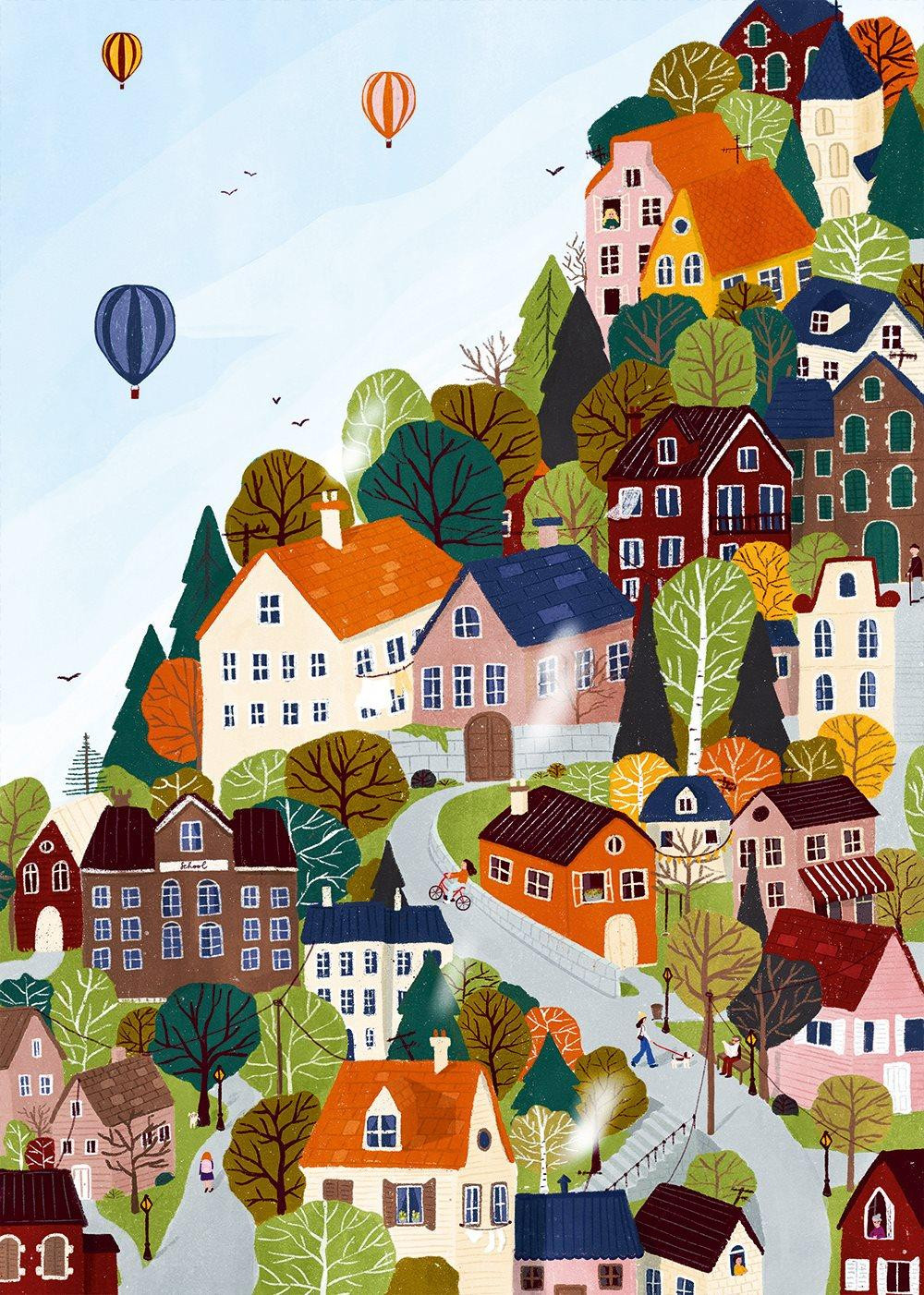 Bluebird Puzzle Forest City Puzzel met 1000 stukjes