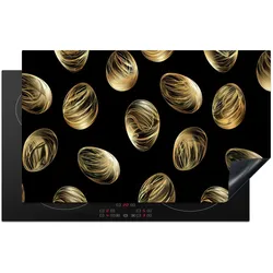 HERDABDECKPLATTE Eier - Gold - Muster Induktionsmatte 83x51 cm
