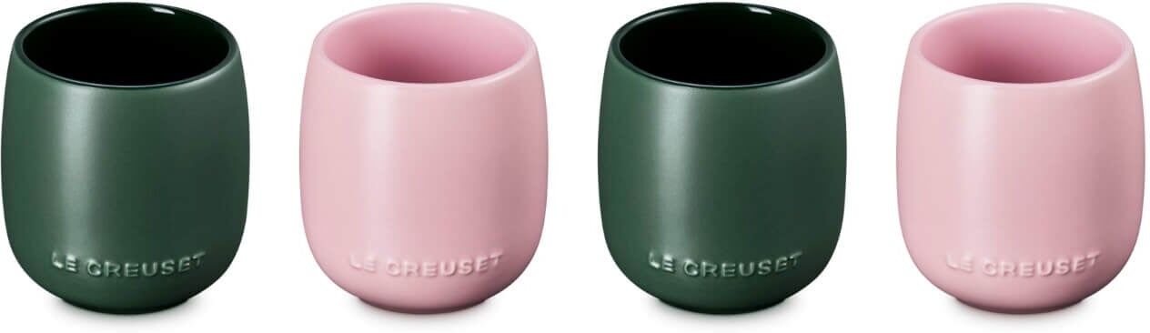Le Creuset Serenity Collection Set of 4 Stoneware Tumblers - Foret & Sugar Pink