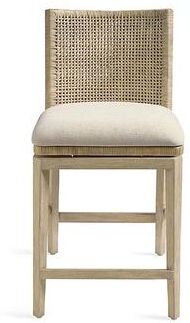 "Sanibel Swivel Bar & Counter Stool - Counter Height (24-1/4"" Seat), Weathered Driftwood/Counter Height - Grandin Road"