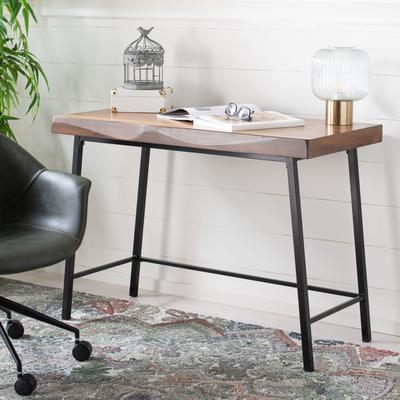 SAFAVIEH Bernhart 20-Inch Wood Desk, Walnut and Black, Rustic