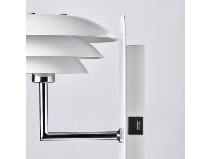 DL20 USB Appui et Lampe Blanc - Dyberg Larsen DL20 USB Shelf - Chambre à coucher - Scandinave - Métal