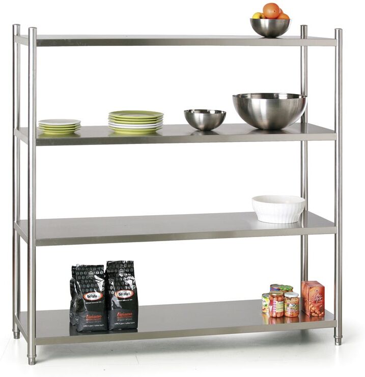 B2B Partner Edelstahlregal, 1550 x 1490 x 470 mm, 4 Regalböden