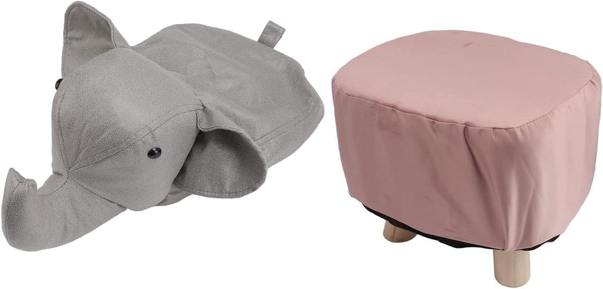 Dieren Voetenbank Krukje voor Kinderen met Antislip Stickers