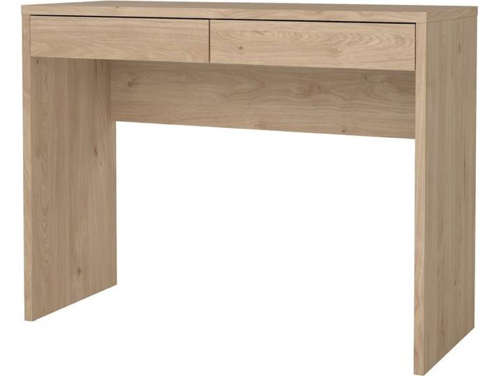 FunctionPlus Schreibtisch mit Regal 2 Schubladen Nussbaum Nachbildung.