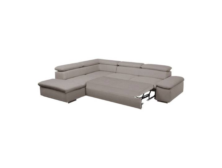 Polsteria Alcudia Ecksofa mit optionaler Schlaffunktion - Flachgewebe Euphoria 07 elephant - manuelle Armteilverstellung &amp; manuelle Kopfteilverstellung &amp manuelle Armteilverstellung, manuelle Kopfteilverstellung, Schlaffunktion Modern