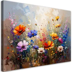 LEINWANDBILD, Wiesenblumen Pflanzen Wiese Natur