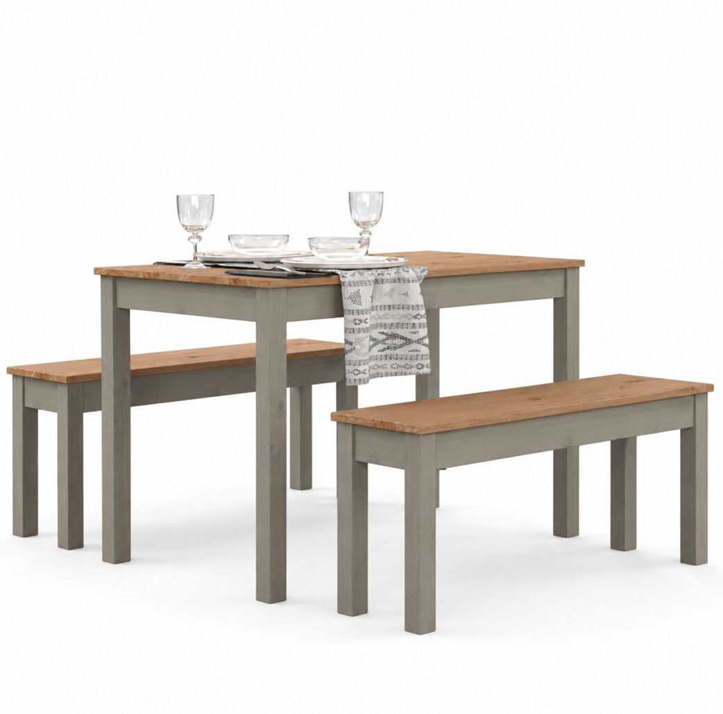 Core Products Corona Linea 4 -Person Pine Solid Wood Dining Set Brown 4