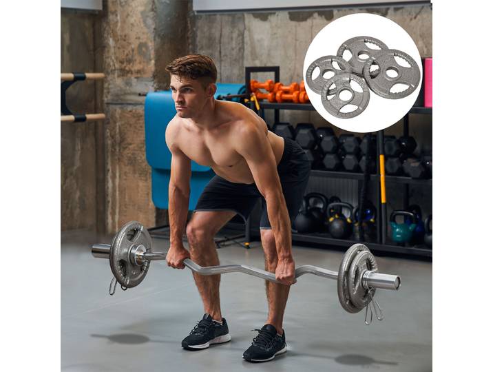 HOMCOM Disques Musculation Acier 2,5/5kg pour Barres 5cm