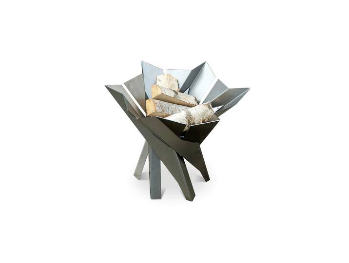 Feuerkorb Svenskav Phoenix XXL 2043, Edelstahlfarben, Metall, 65x56x65 cm, Grüner Punkt, Made in Europe, Handmade in Europe, hitzebeständig, Freizeit & Co, Herbstartikel & Winterartikel