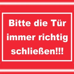 HB-Druck Aufkleber Bitte die Tür immer richtig weiss-rot A1 (594x841mm)