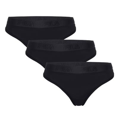 String FILA, Damen, Gr. S, Single Jersey, schwarz, Single Jersey, Obermaterial: 95% Baumwolle, 5% Elasthan, körpernah, Unterhosen String, Baumwollmix, elastisch, Logobund