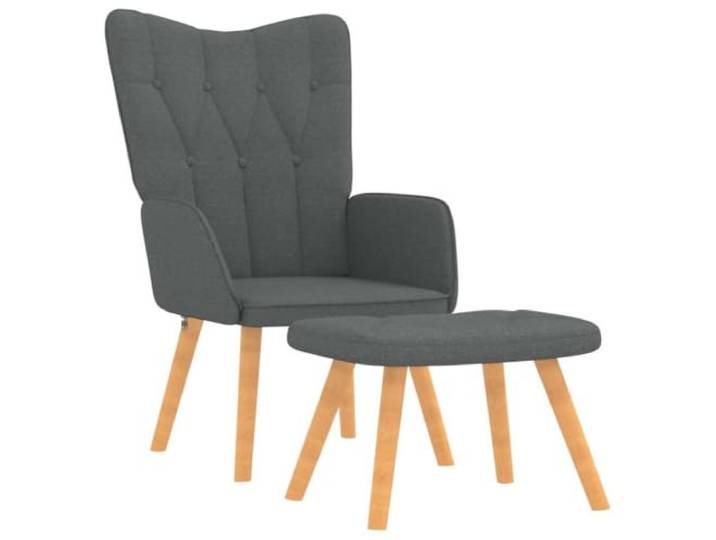 Heofavd Relaxsessel mit Hocker 2-TLG Set, Polstersessel Dunkelgrau