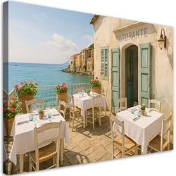 LEINWANDBILD Italienisches Restaurant Blick 120x80cm
