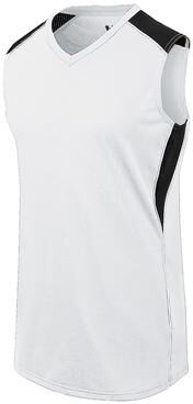Augusta Sportswear 312162 Athletic Women's Dynamite Jersey T-Shirt in White/Black/White size XL   Polyester/Spandex Blend