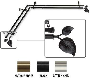 InStyleDesign Vine Corner Window Double Curtain Rod 13/16 inch dia.