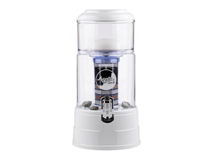 AcalaQuell Wasserfilter Standfilter Mini - mit handgefertigtem Glasbehälter (5Liter), ideal für Singles und Paare