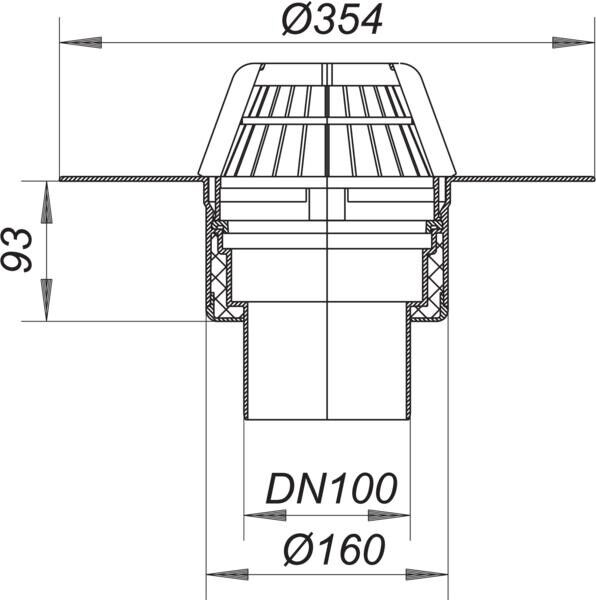 Dallmer Dachablauf 62 FPO-PP, DN 100, 621665 621665