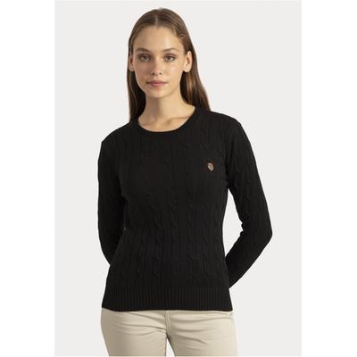 Strickpullover SIR RAYMOND TAILOR "Igor", Damen, Gr. XL, schwarz, 100% Baumwolle, unifarben, normal, Rundhals, Pullover Strickpullover, im schlichten Design