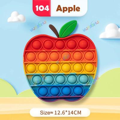 Uplifted Finds Rainbow Pop Bubble Fidget Toy Stress Relief Silicone apple