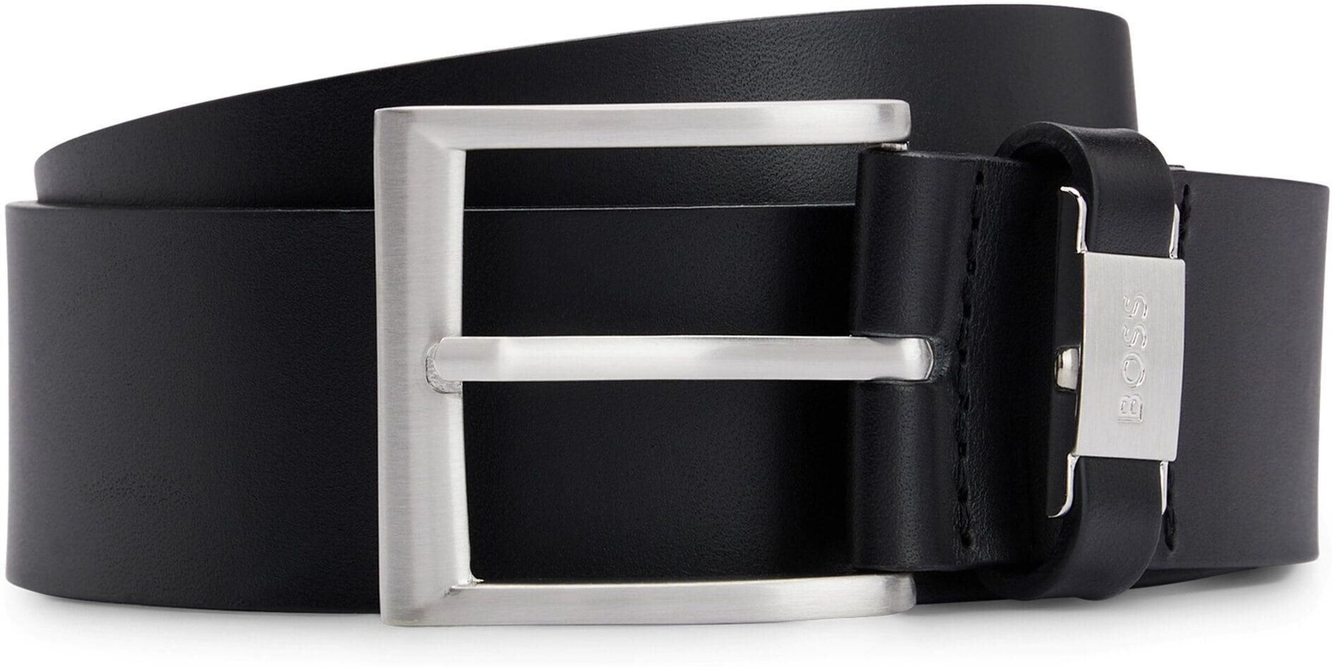 Hüftgürtel BOSS "Gürtel Connio 10156034 02", Herren, Gr. 105, schwarz, Obermaterial: 100% Rindveloursleder CVL., Gürtel Hüftgürtel
