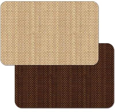 CounterArt Natural Basket Weave Design Reversible Easy Care Plastic Placemat Set of 4 Made in The USA
