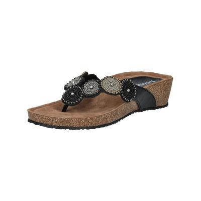 Zehentrenner LAZAMANI "Lazamani Zehensteg Leder", Damen, Gr. 41, schwarz, Leder, Schuhe Zehentrenner