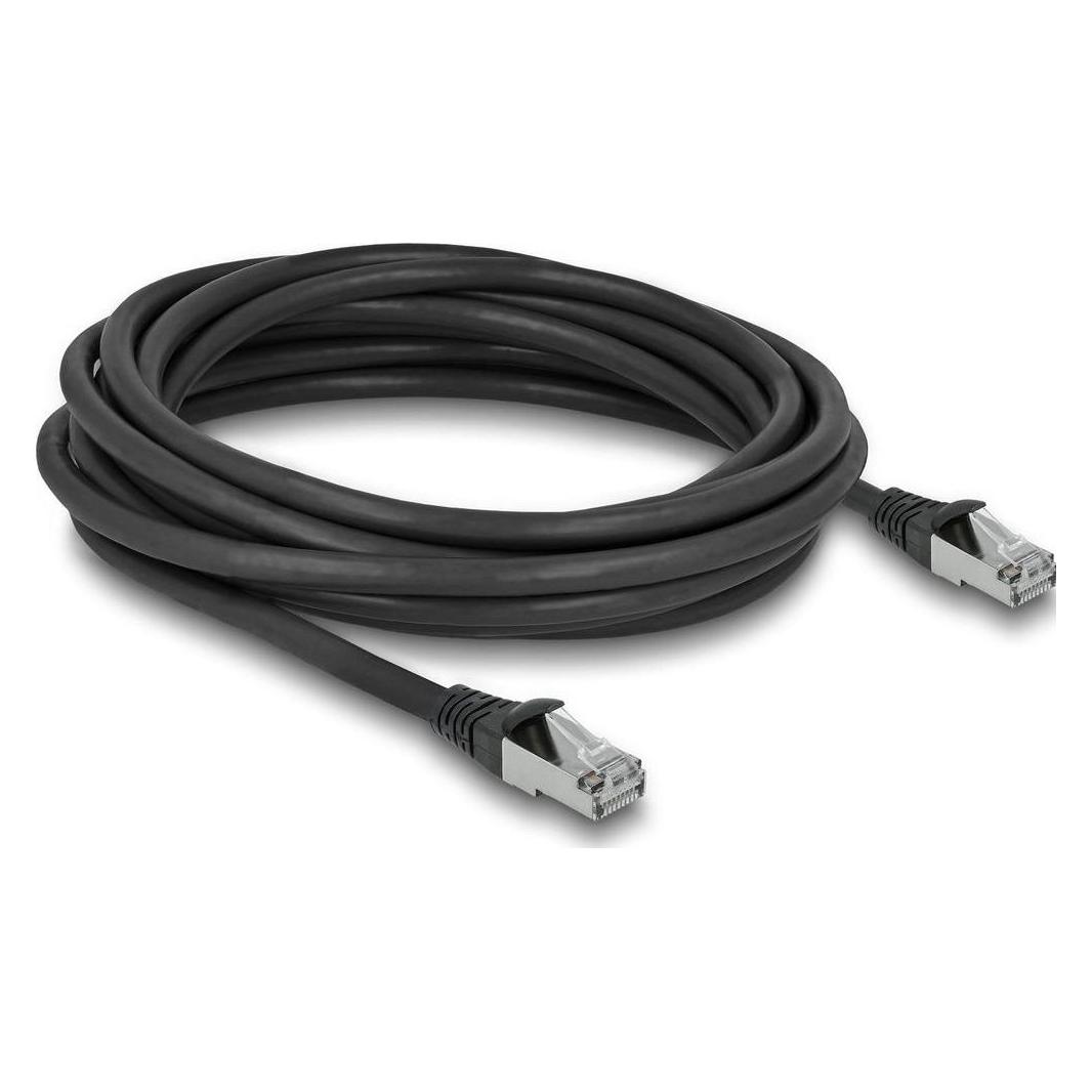Delock RJ45 Netzwerkkabel Cat.6A S/FTP PUR Outdoor 5 m schwarz (S/FTP, CAT6a, 5 m) (80137)