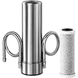 KLARWERK® Aris | Untertisch Wasserfilter Edelstahl Aktivkohle | Trinkwasser Filter Küche für 3-Wege Armatur | Wasserfilteranlage inkl. Filterkartusche