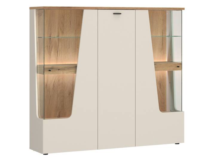 Vitrine CUT OUT 150/140/40 cm Eichefarben, Kaschmir