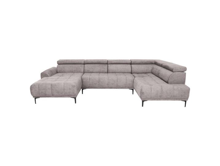 Stylife Wohnlandschaft, Beige, Metall, 4-Sitzer, U-Form, 340x191 cm, Typenauswahl, Stoffauswahl, seitenverkehrt erhältlich, Hocker erhältlich, Wohnzimmer, Sofas & Couches, Wohnlandschaften, Wohnlandschaft U-Form
